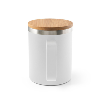 LAUDA. Mug in 90 recycled stainless steel with bamboo lid 420 mL
